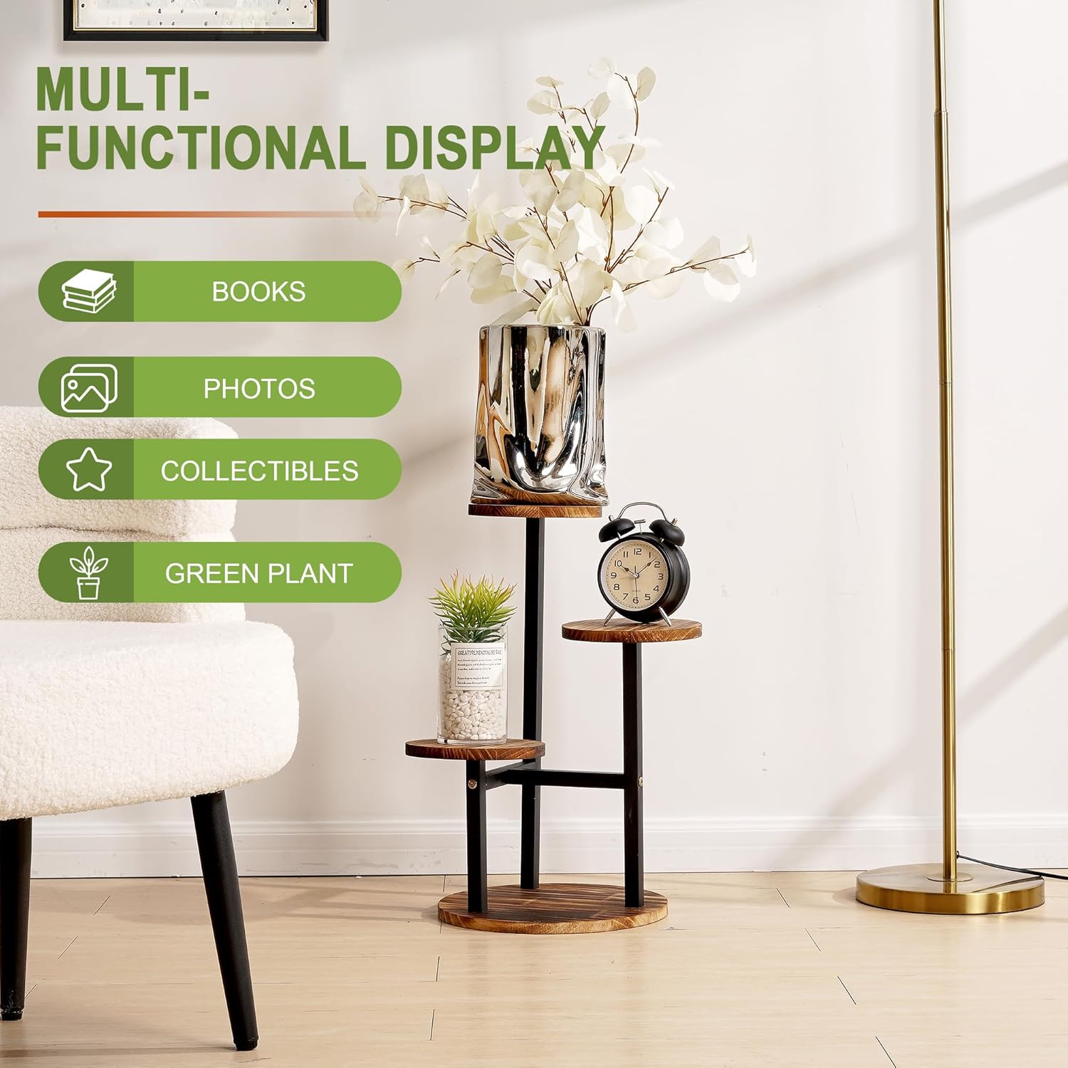 VECELO 3 Tier Plant Stand Indoor Outdoor