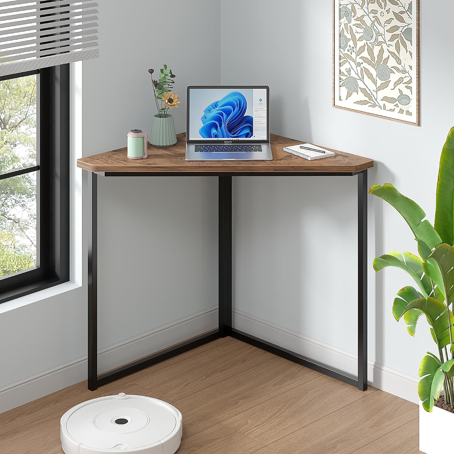 VECELO Ϲоrnеr Desk, Corner Tables for Living Room for Small Space
