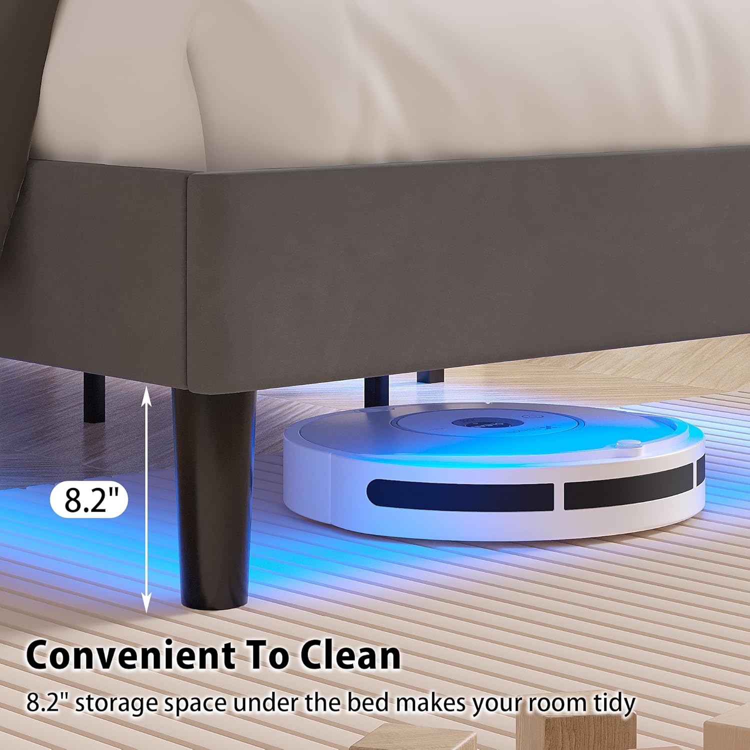 VECELO Bed Frame with LED Lights - VECELO