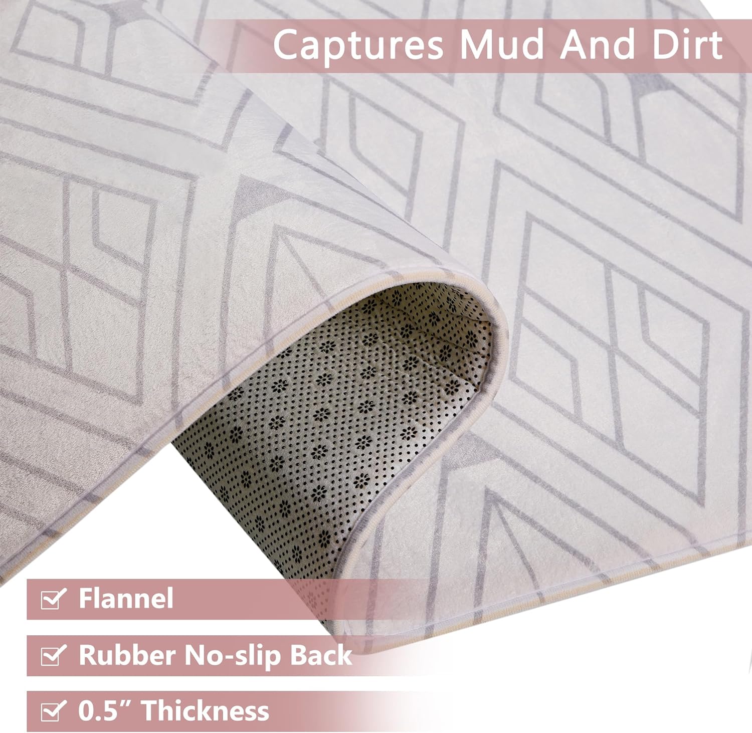 VECELO Front Door Mat Indoor Welcome Mat Outdoor, Absorbent Muddy Kitchen Rugs