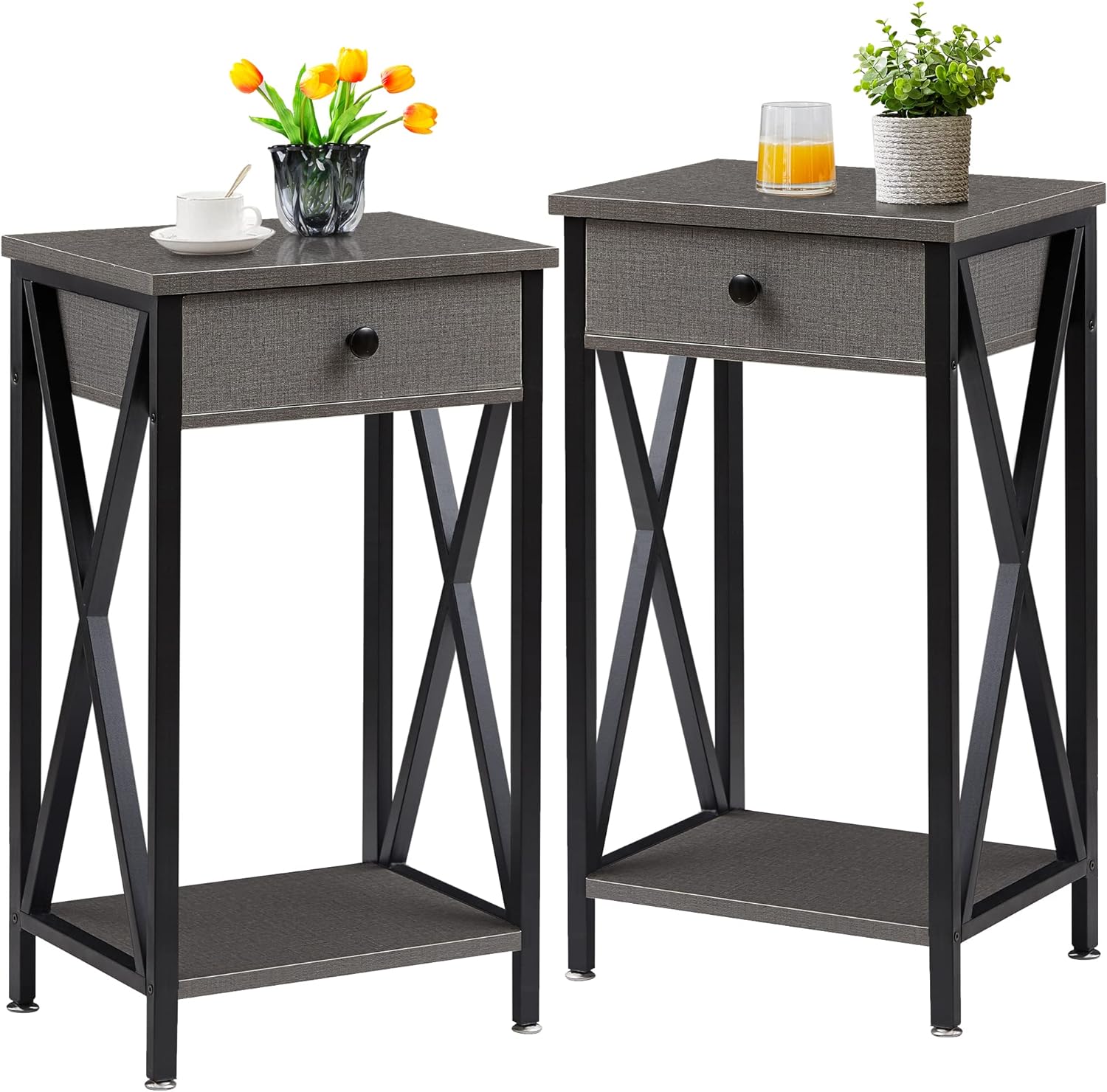 VECELO 27.6‘’ Tall Nightstand End Side Table, 1 pack/2 packs - VECELO