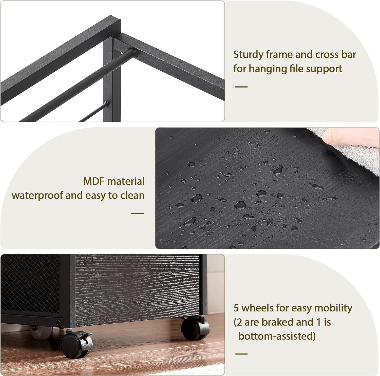 VECELO Filing Cabinet/Organization for Hanging Files