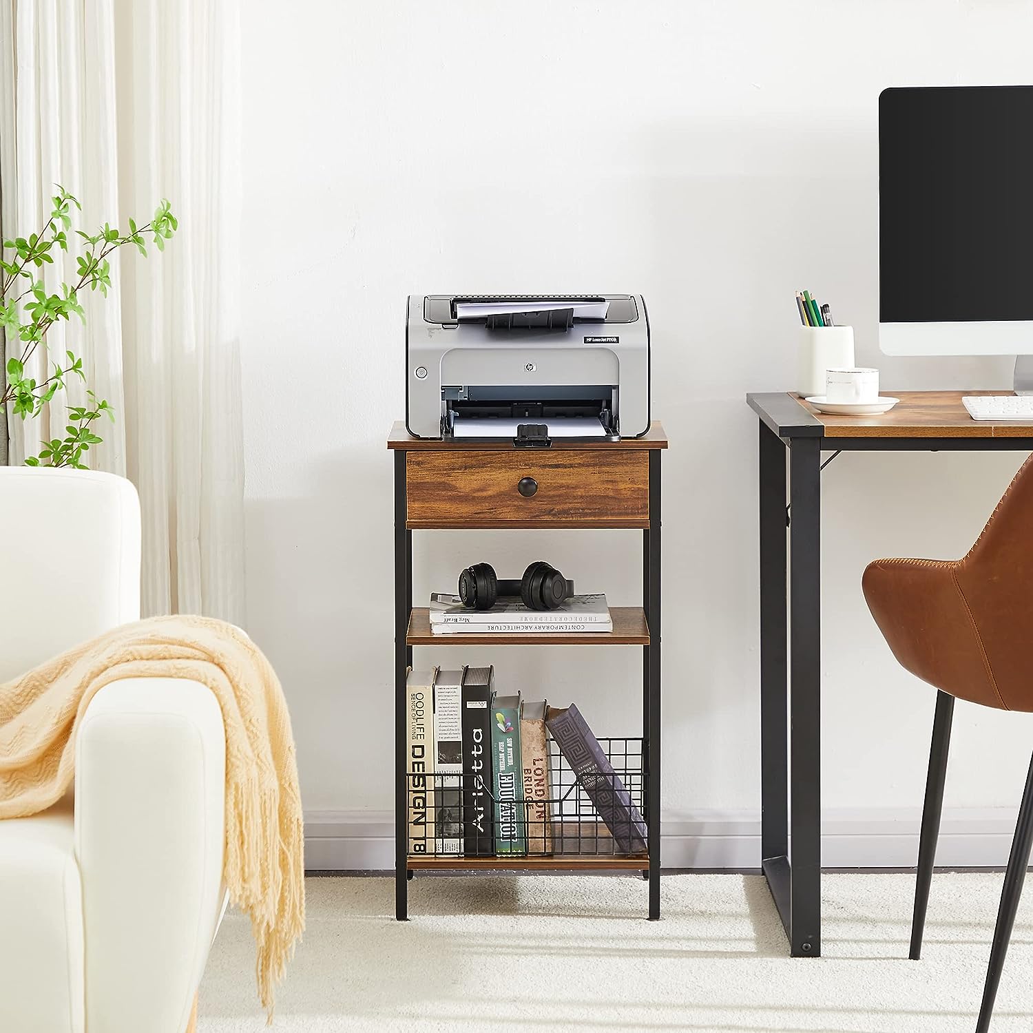 VECELO 27.5" Tall End Tables, Nightstands - VECELO