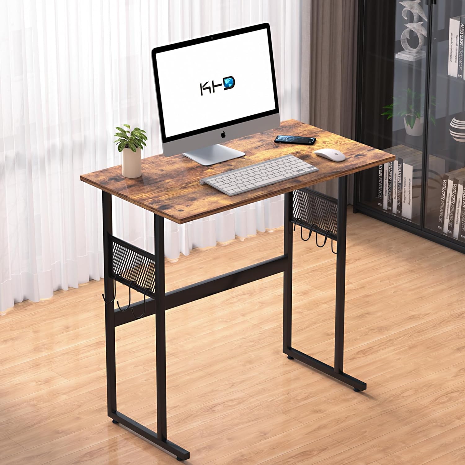 VECELO Computer Desk with Storage Sturdy Laptop No Assembly Required Study Table - VECELO