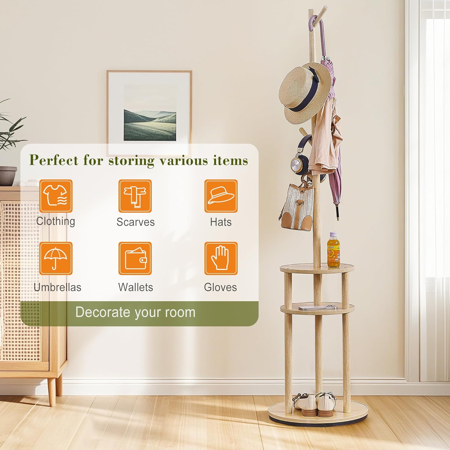 VECELO Coat Rack Freestanding