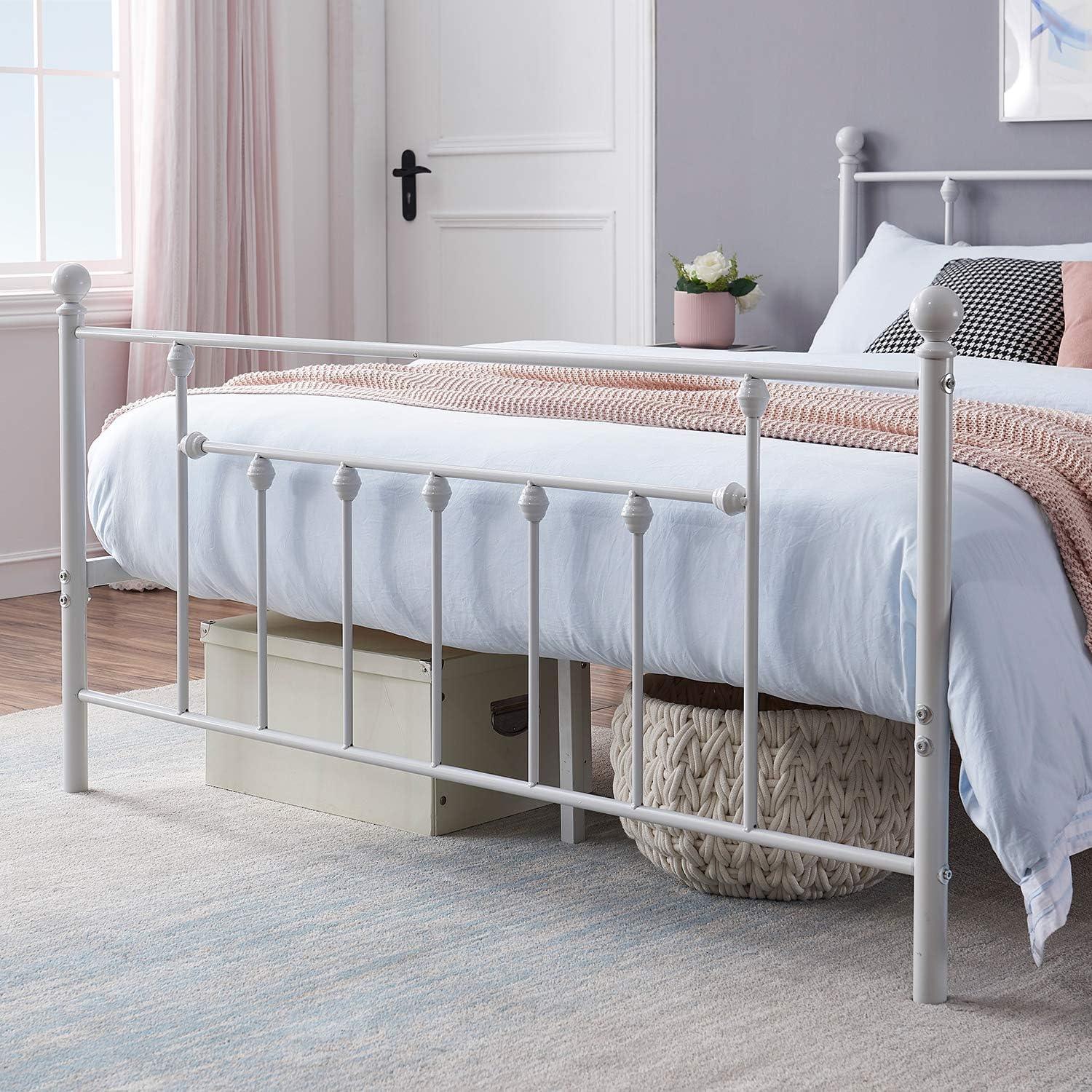 Modern Metal Platform Bed Frame Mattress Foundation with Headboard and Footboard