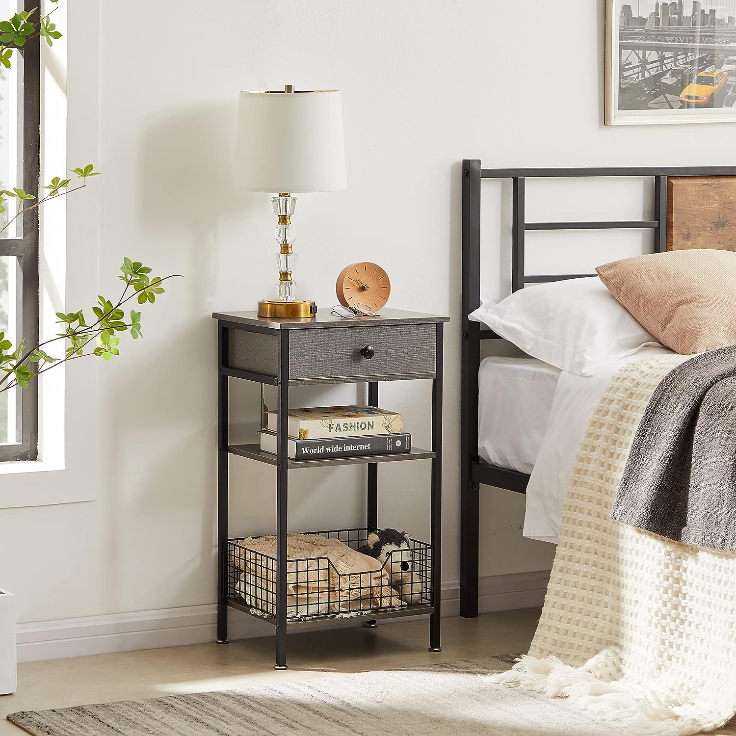 VECELO 27.5" Tall End Tables, Nightstands - VECELO