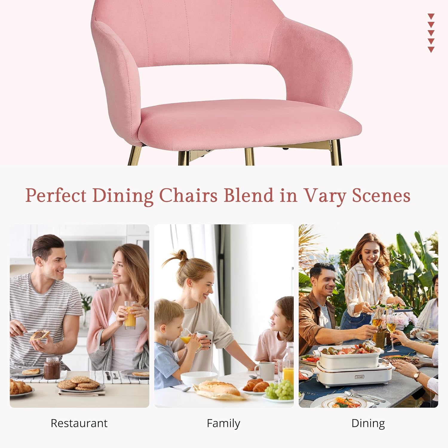 VECELO Velvet Dining Chairs Set of 6