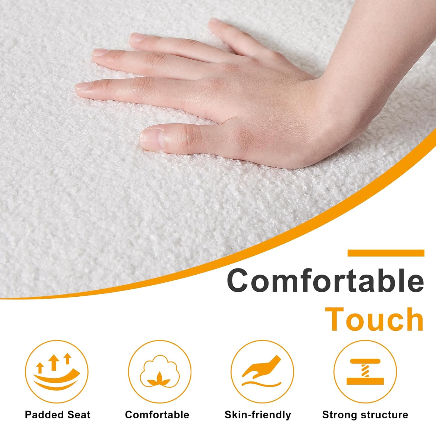 VECELO Faux Fur Comfy Height Adjustable Swivel Armless Home Office Sherpa Chair