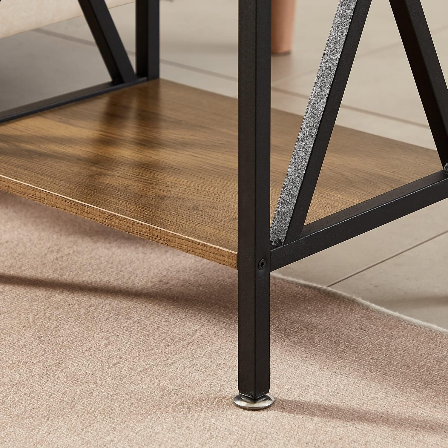 Versatile Nightstands X-Design Side End Table with Bin Drawer