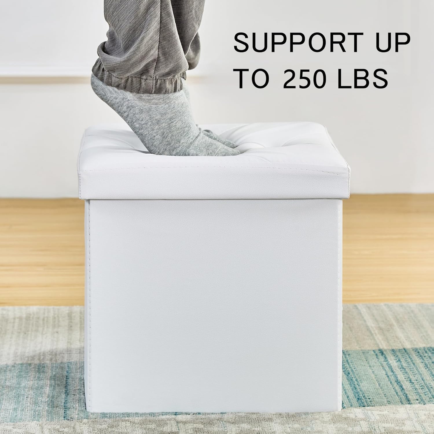 VECELO Storage Ottoman Bench End of Bed 43'' Footstool Footrest Stool Shoestool