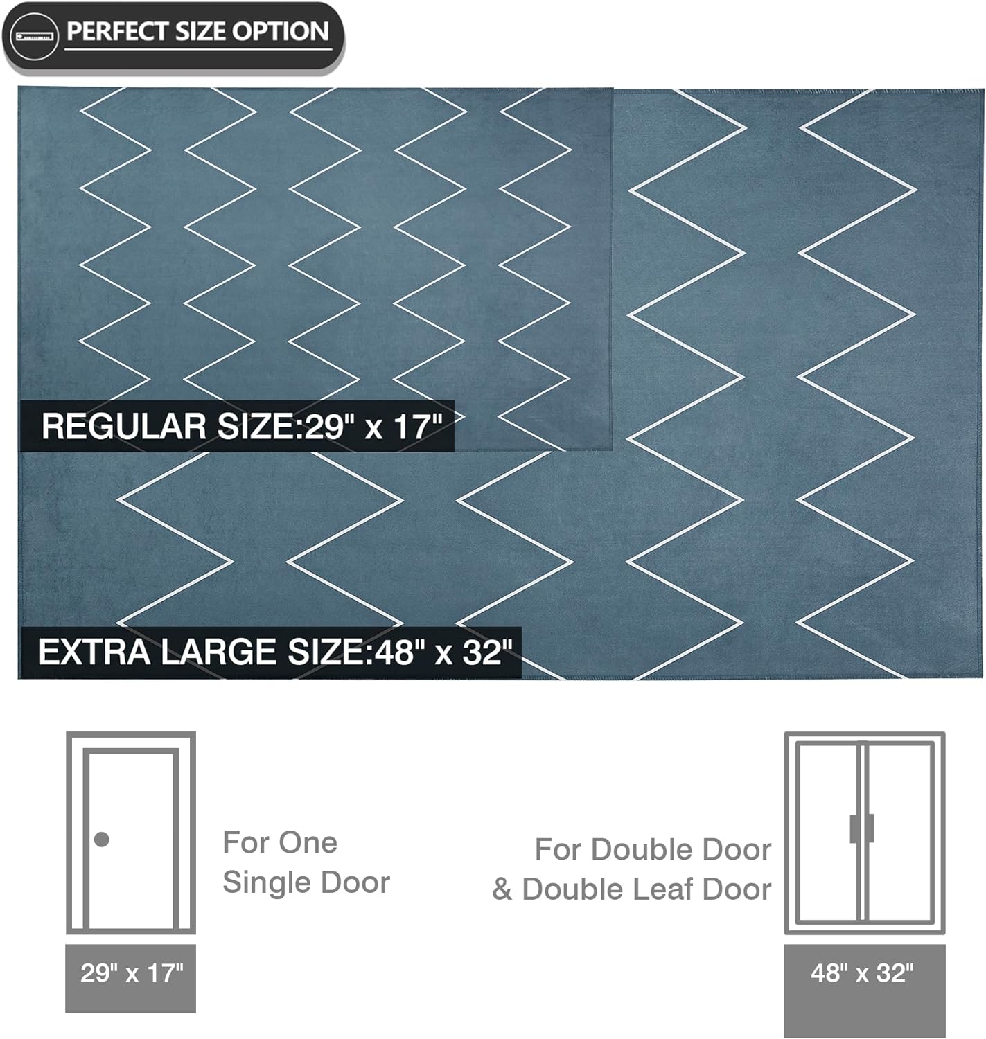 VECELO Outdoor Front Door Mat Outside Entrance, Low-Profile Welcome Mat