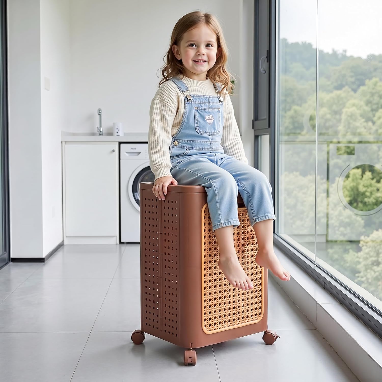VECELO Laundry Hamper with Clothes Rack