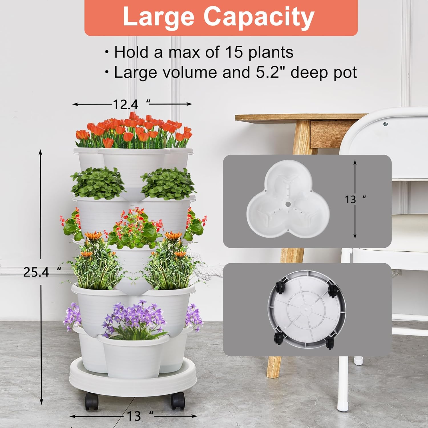 VECELO 5 Tier Vertical Garden Planter