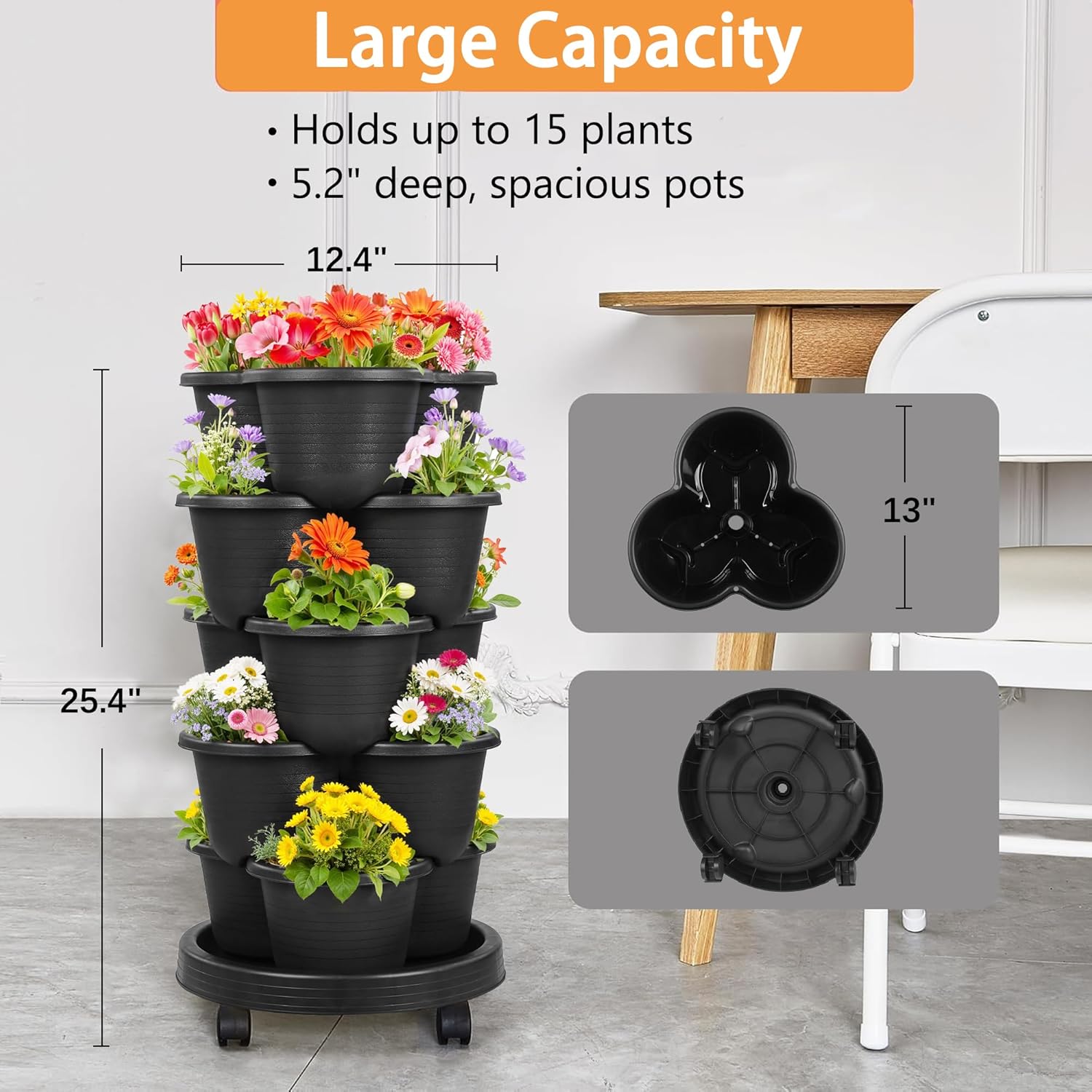VECELO 5 Tier Vertical Garden Planter
