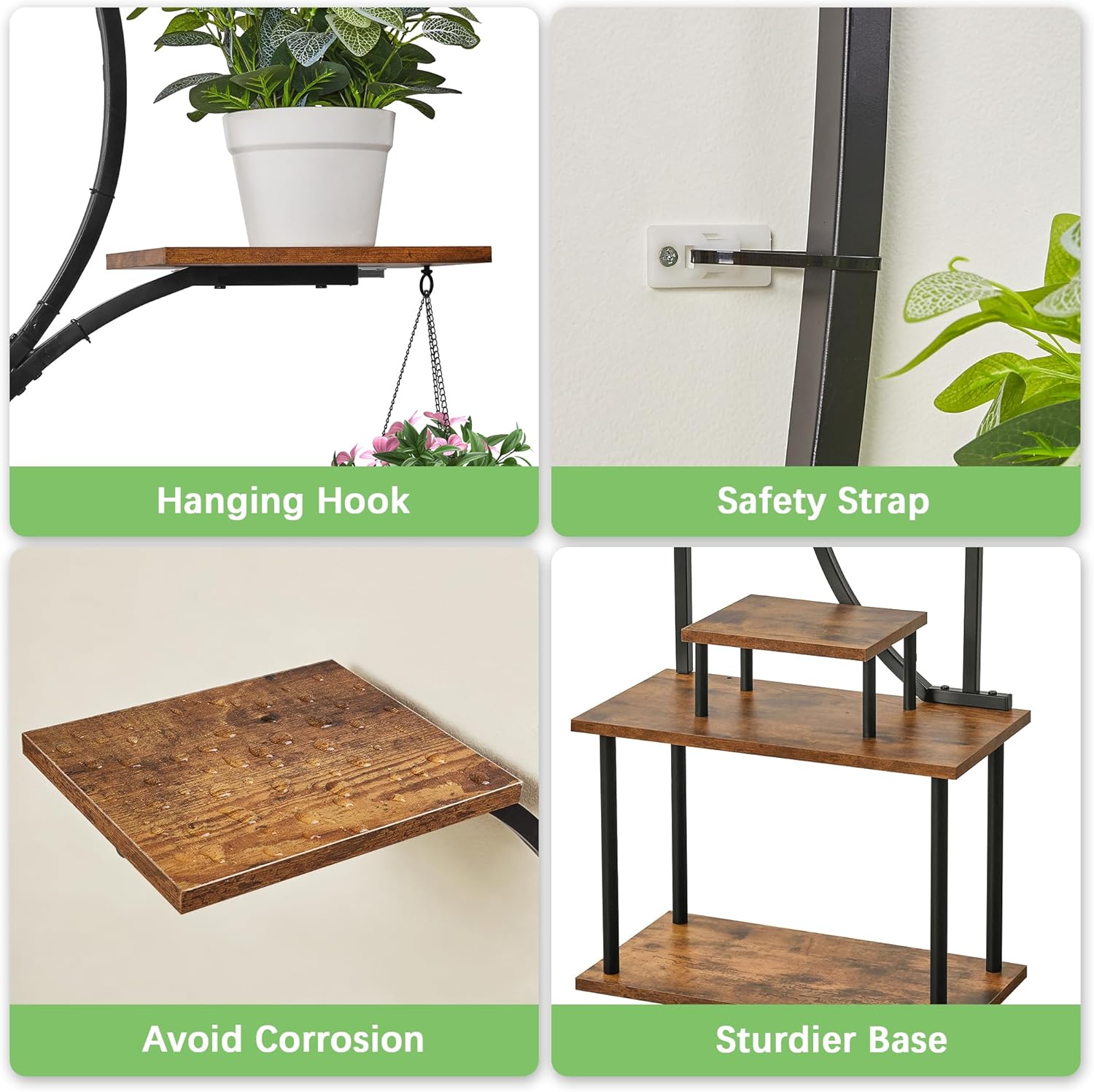 VECELO 66.1" Tall Plant Stand Indoor with Grow Lights