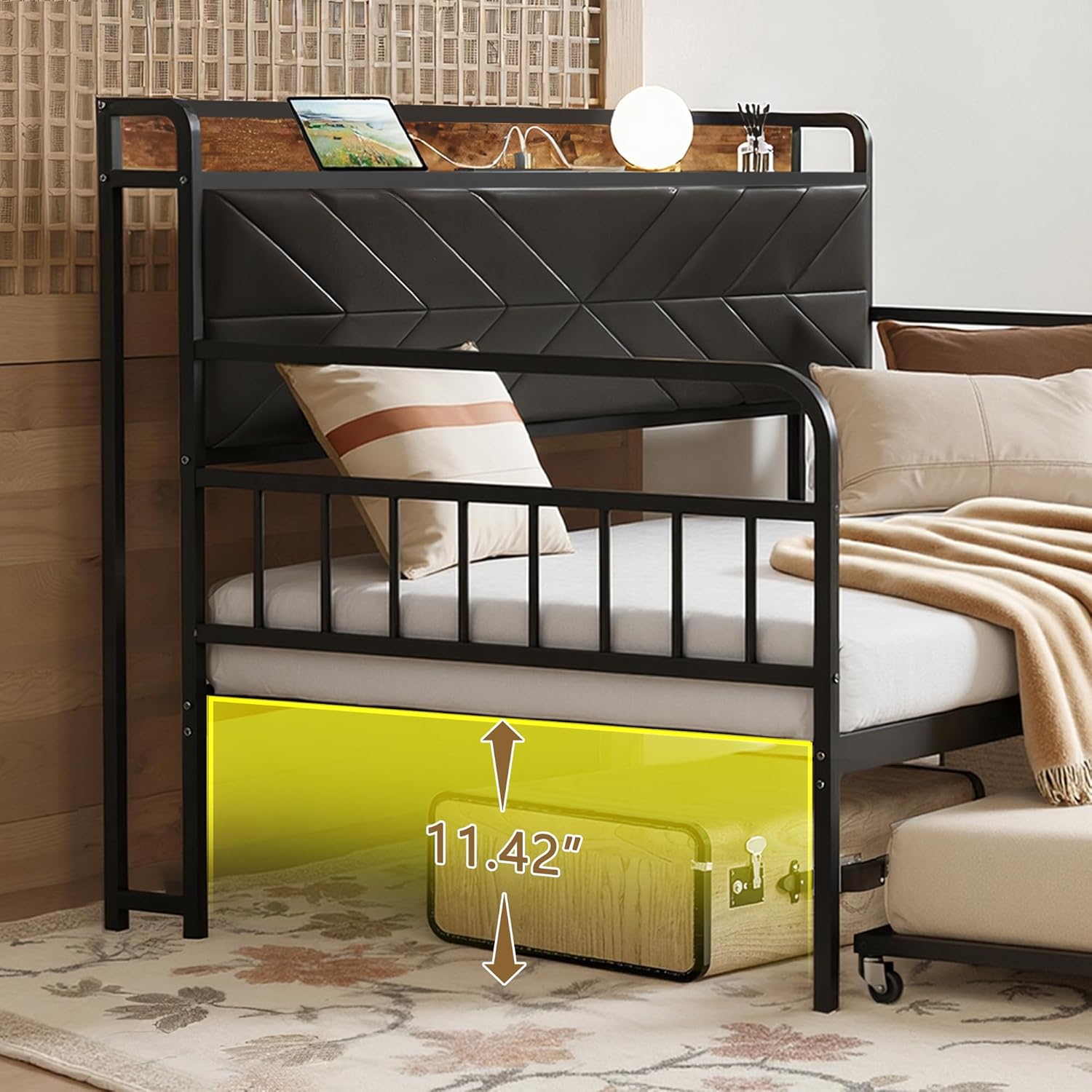 VECELO Twin Daybed with Trundle