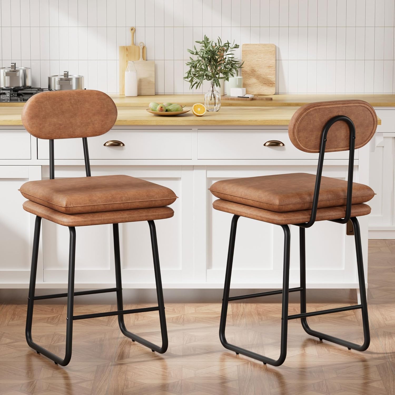 VECELO Bar Stools Set of 2