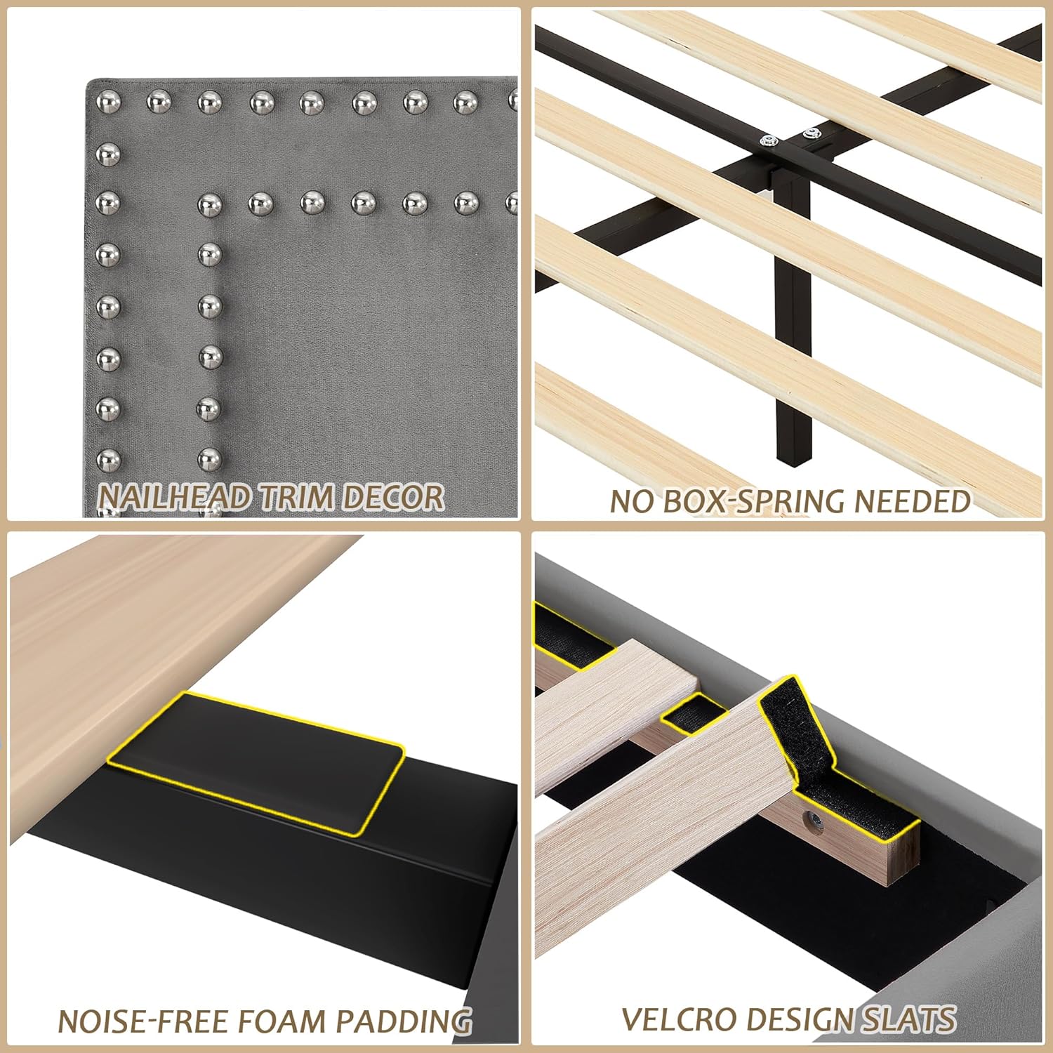 VECELO Modern Platform Bed Frame/Mattress Foundation