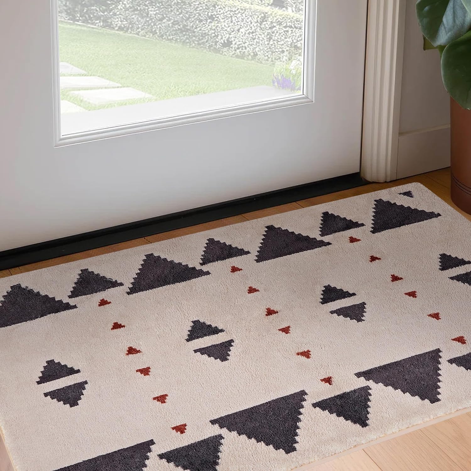 VECELO Outdoor Front Door Mat Outside Entrance, Low-Profile Welcome Mat