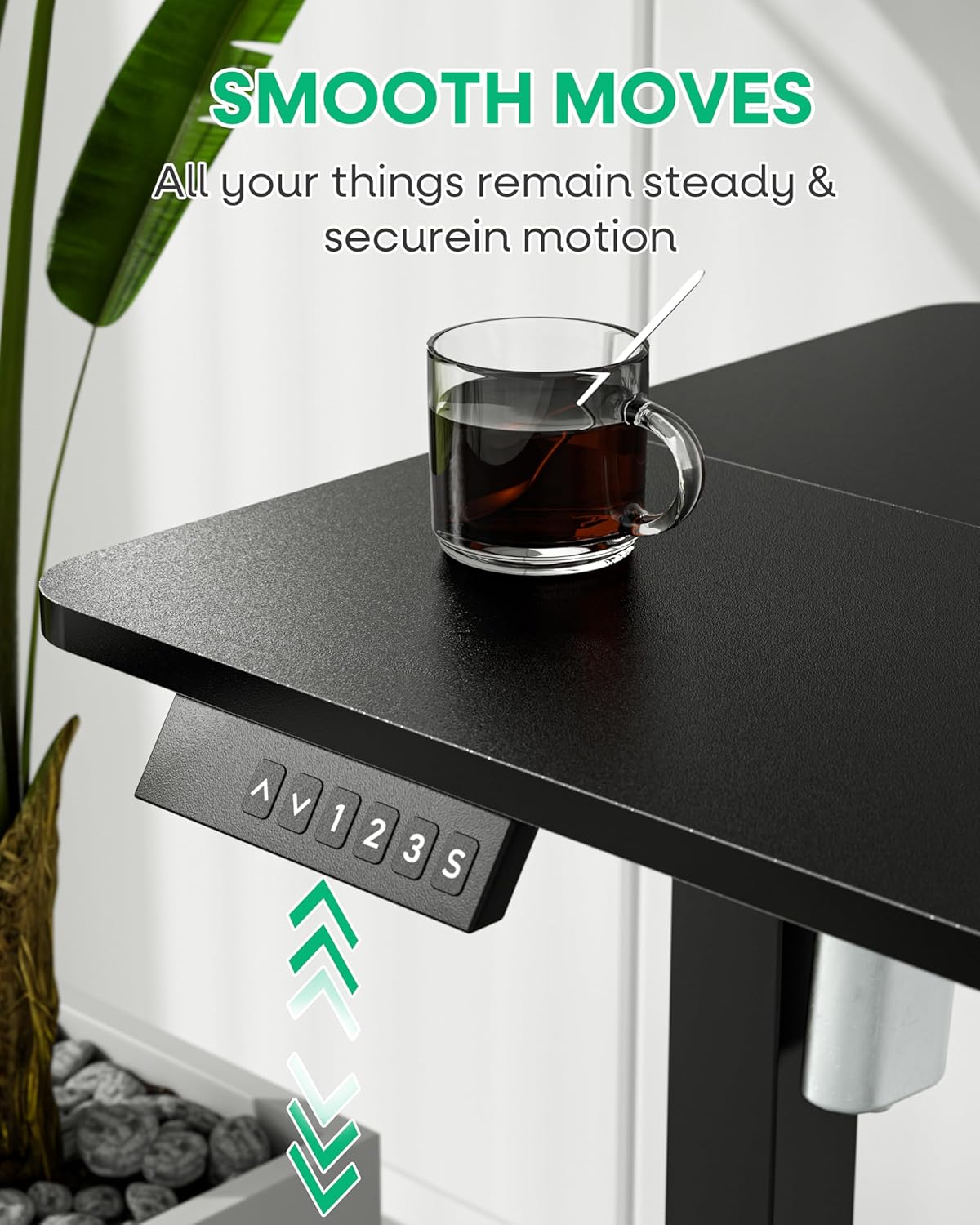 VECELO Electric Standing Desk Adjustable Height, 48 x 24 Inch Computer Desk with Headphone Hook