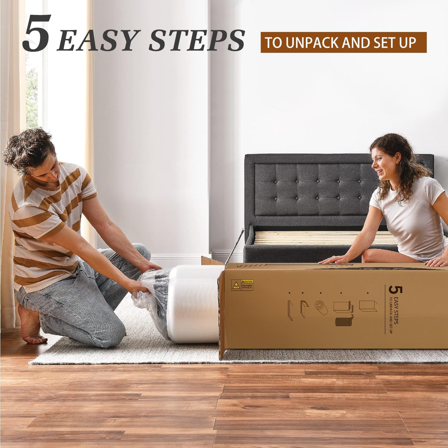 VECELO Charcoal Infused Memory Foam Twin/Full/Queen/King Mattress 8 Inch - VECELO