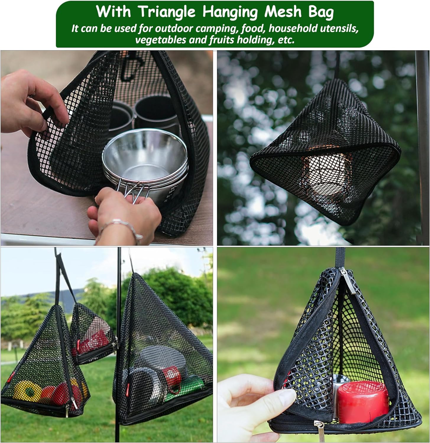 VECELO Folding Plastic Card Table Square with Mesh Bag