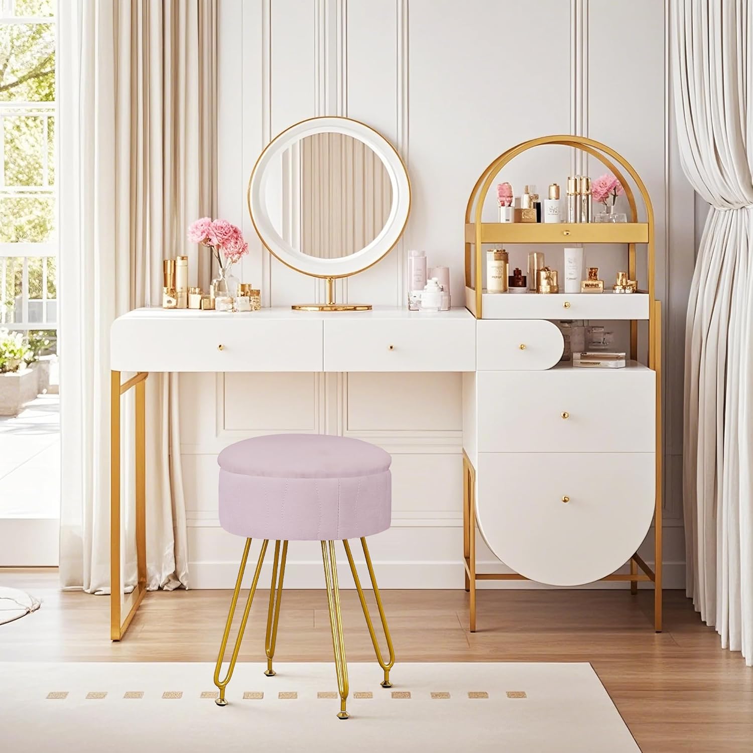 VECELO Vanity Stool with Storage