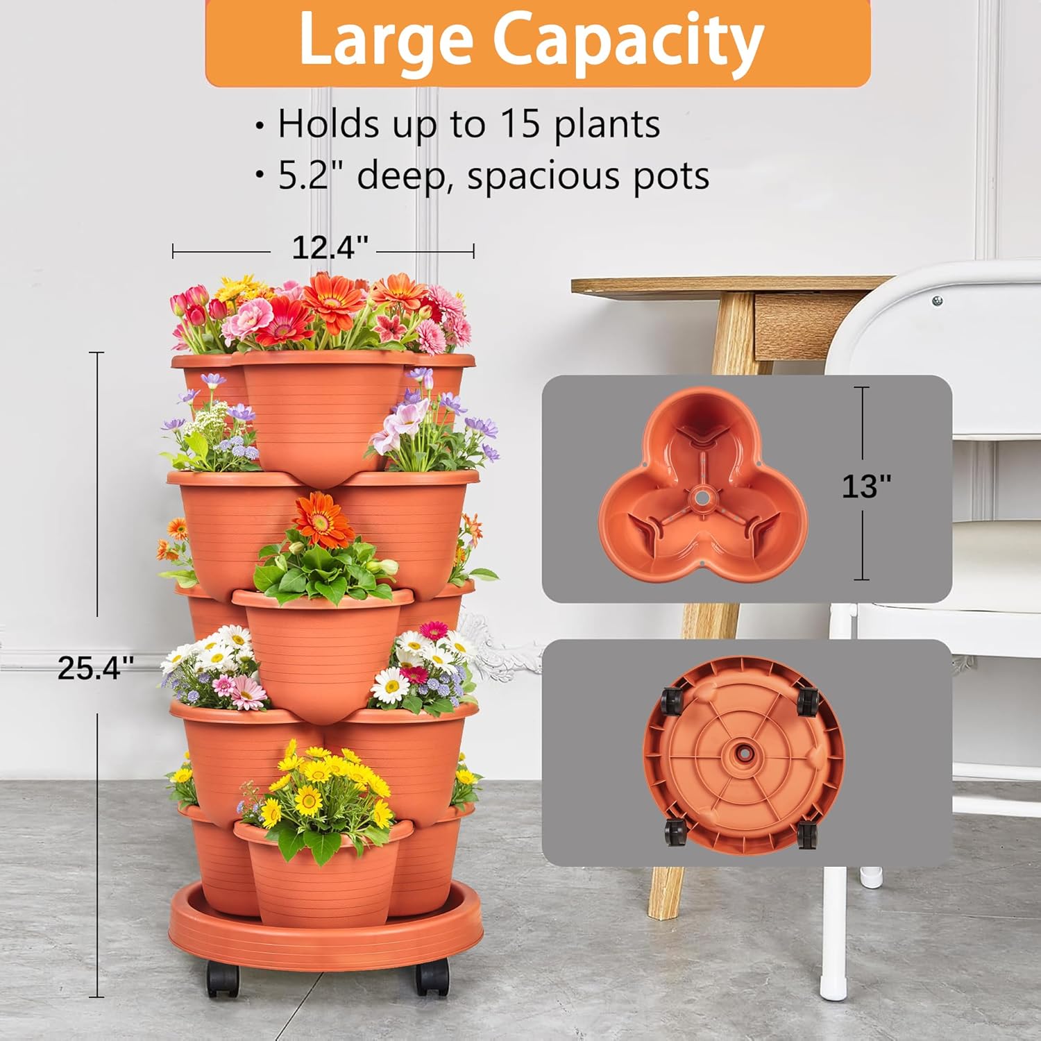 VECELO 5 Tier Vertical Garden Planter