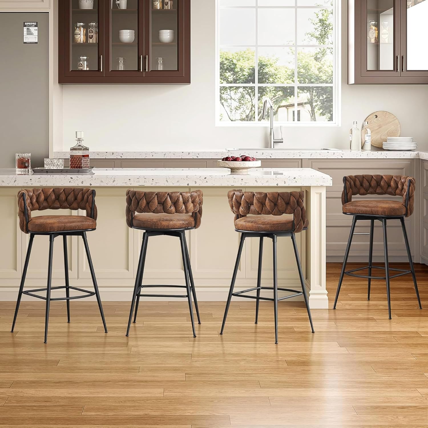 VECELO Bar Stools, Counter Height Bar Stools