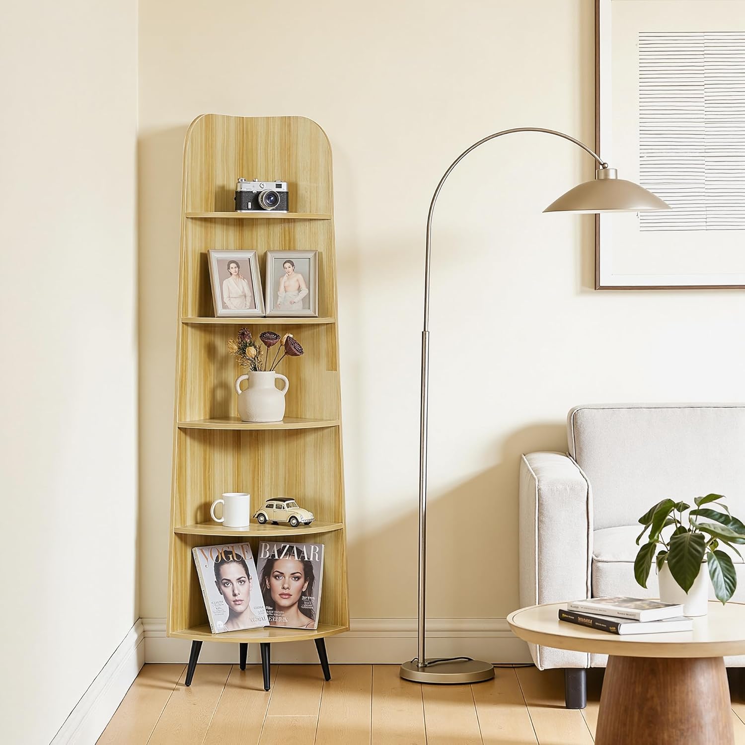 VECELO Large Corner Shelf - 66.93" Tall 5-Tier Organizer