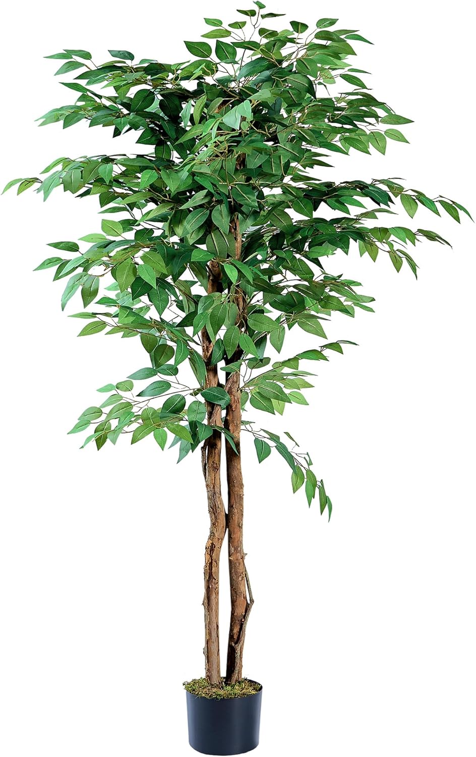VECELO Artificial Ficus Tree with Sturdy Nursery Pot, 5FT and 6FT Faux Silk Plant - VECELO