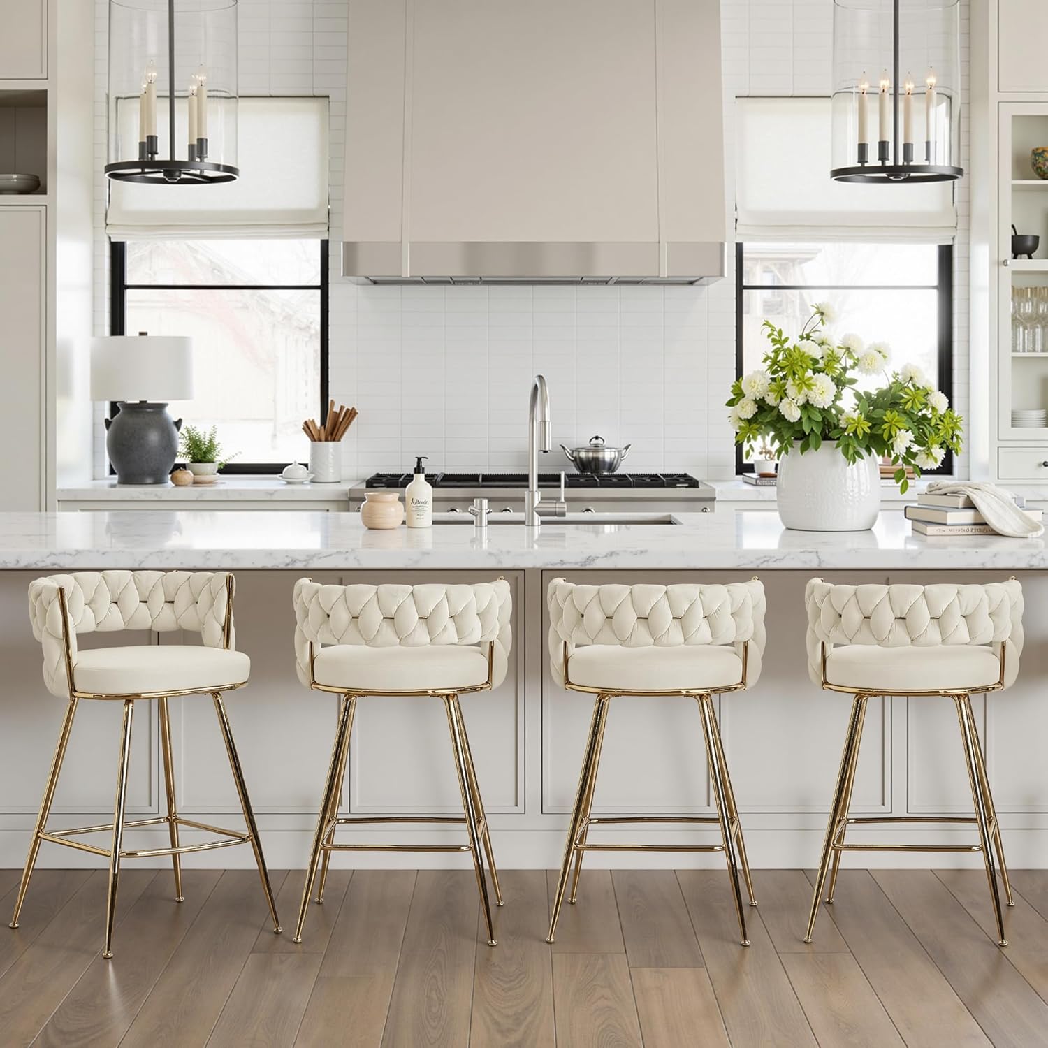 VECELO Bar Stools, Counter Height Bar Stools