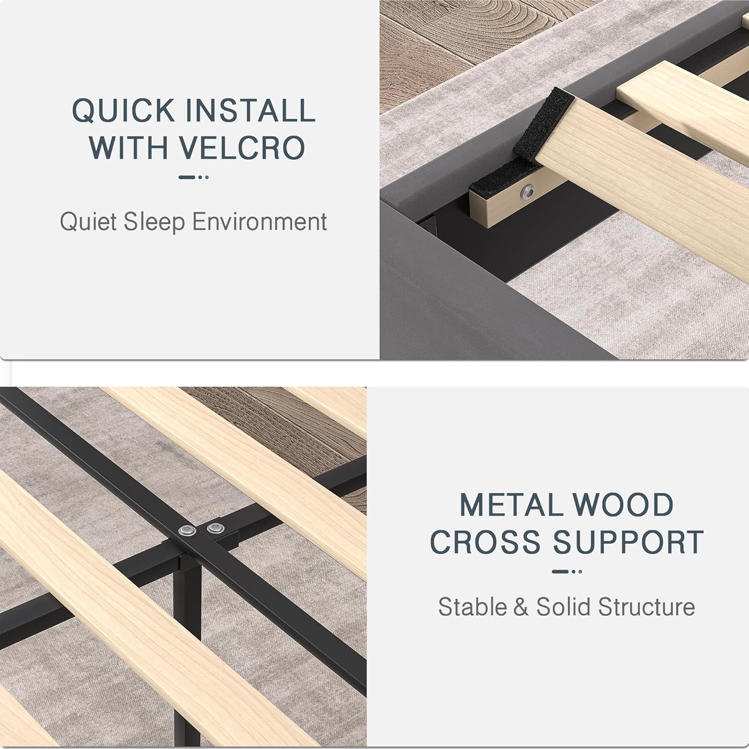 VECELO Modern Platform Bed Frame/Mattress Foundation