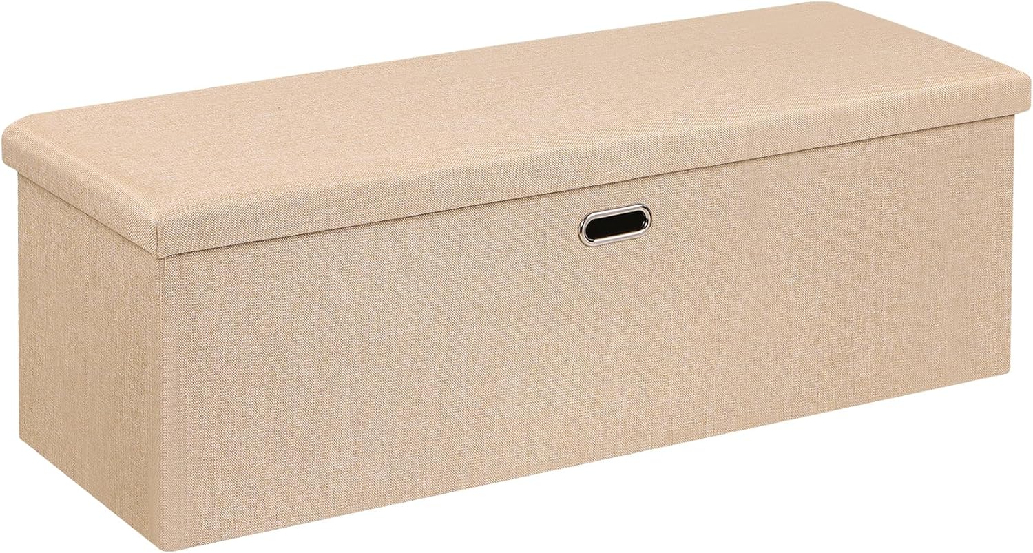 VECELO Folding Storage Ottoman Bench