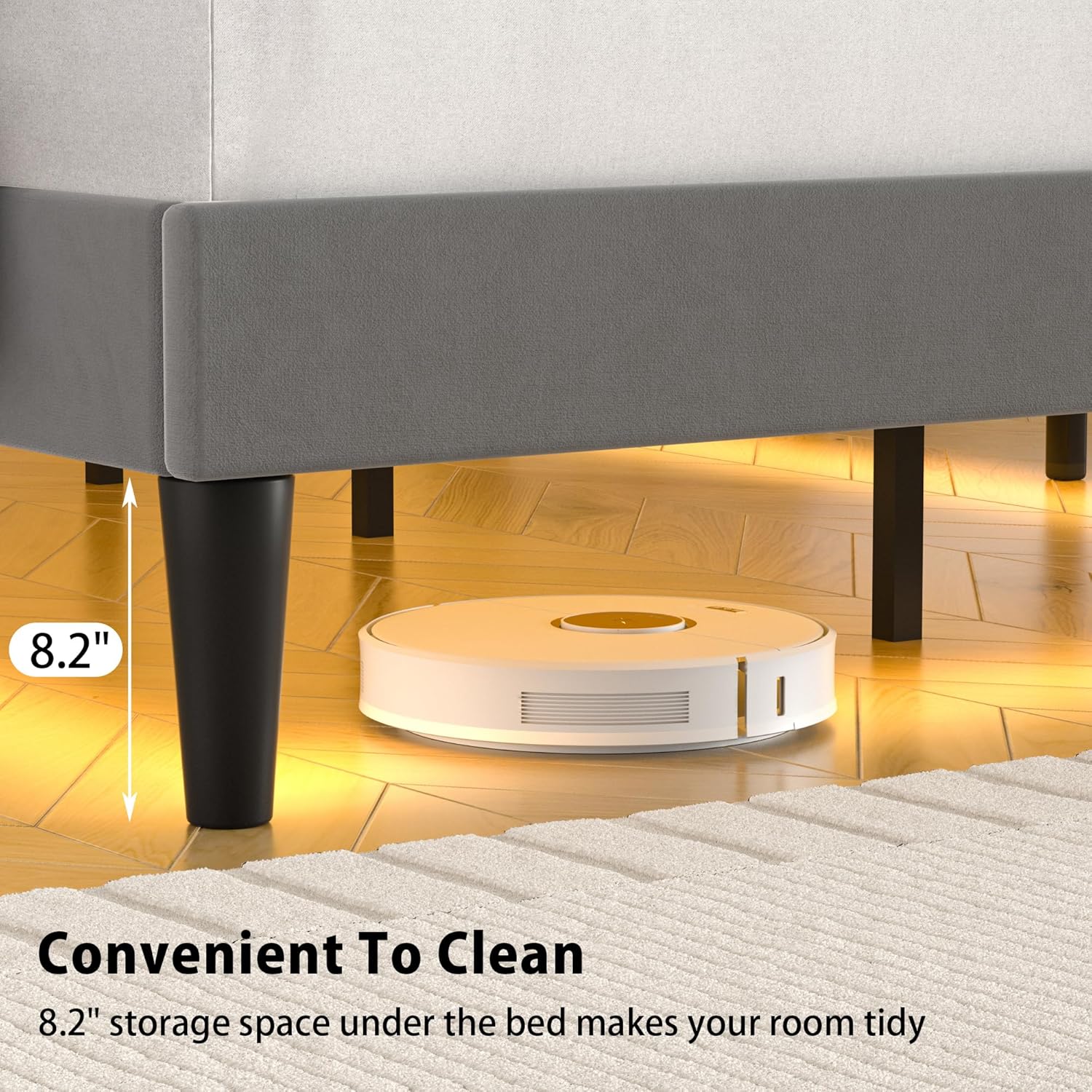 VECELO Bed Frame with LED Lights - VECELO