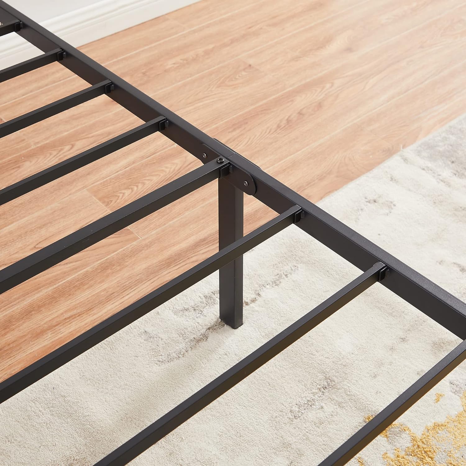 VECELO Platform Bed Frame with Headboard and Footboard, 12'' Under-Bed Storage & Strong Metal Slats Support