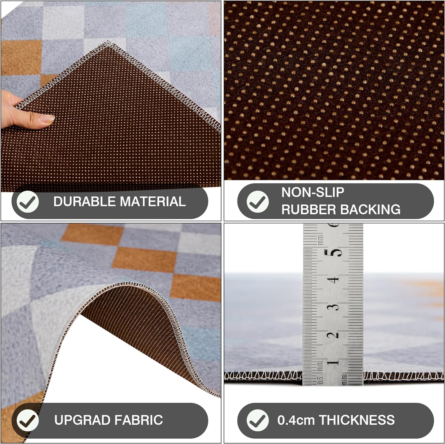 VECELO Outdoor Front Door Mat Outside Entrance, Low-Profile Welcome Mat