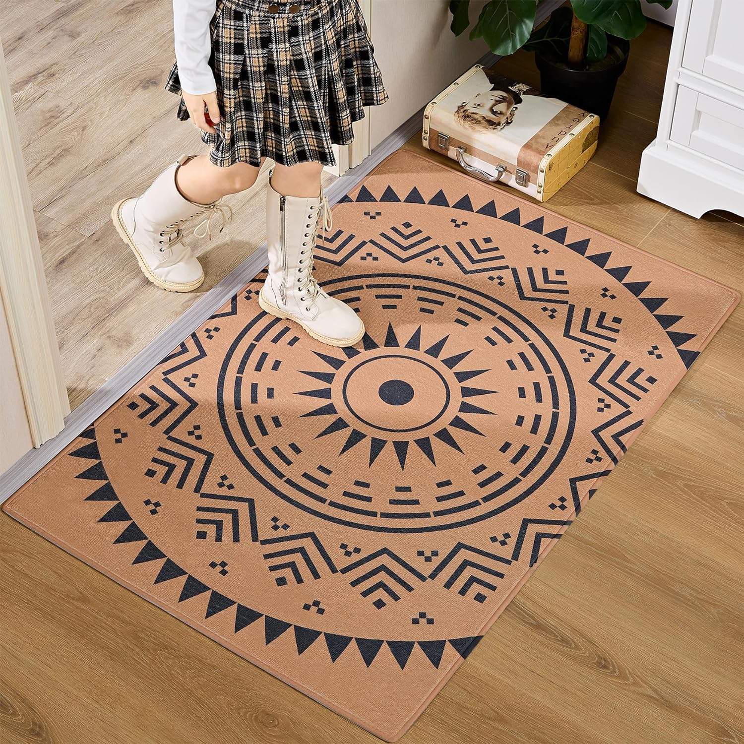 VECELO Front Door Mat Indoor Welcome Mat Outdoor, Absorbent Muddy Kitchen Rugs