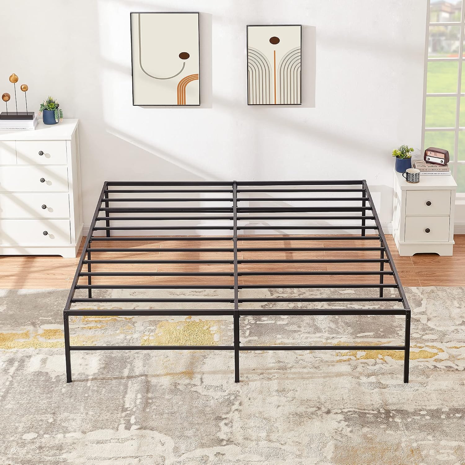 VECELO 18" Metal Platform Tall Bed Frame