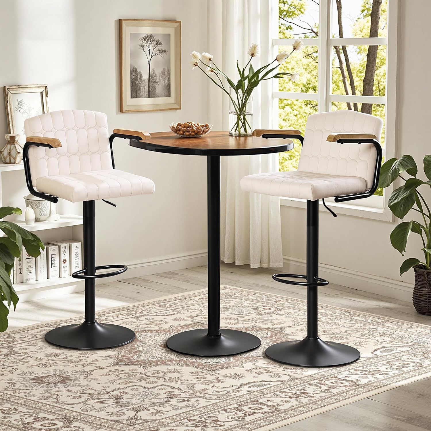 VECELO Bar Stools Set of 2