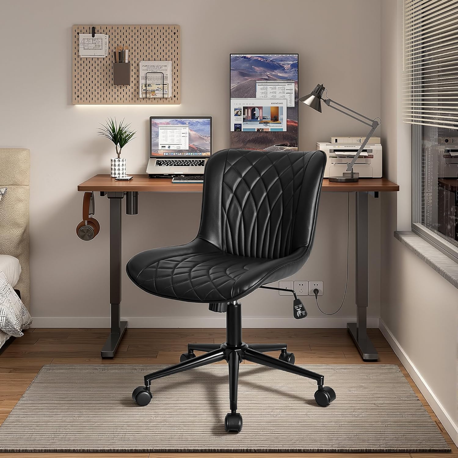 VECELO Mid-Back Desk Chair with Adjustable Height