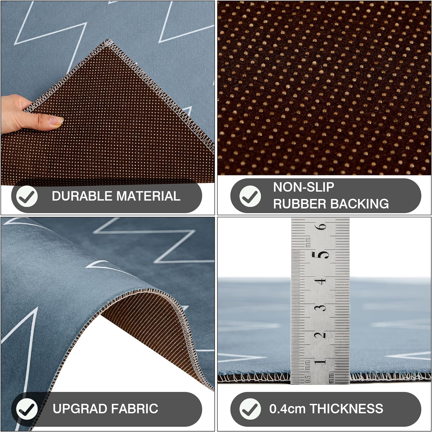 VECELO Outdoor Front Door Mat Outside Entrance, Low-Profile Welcome Mat