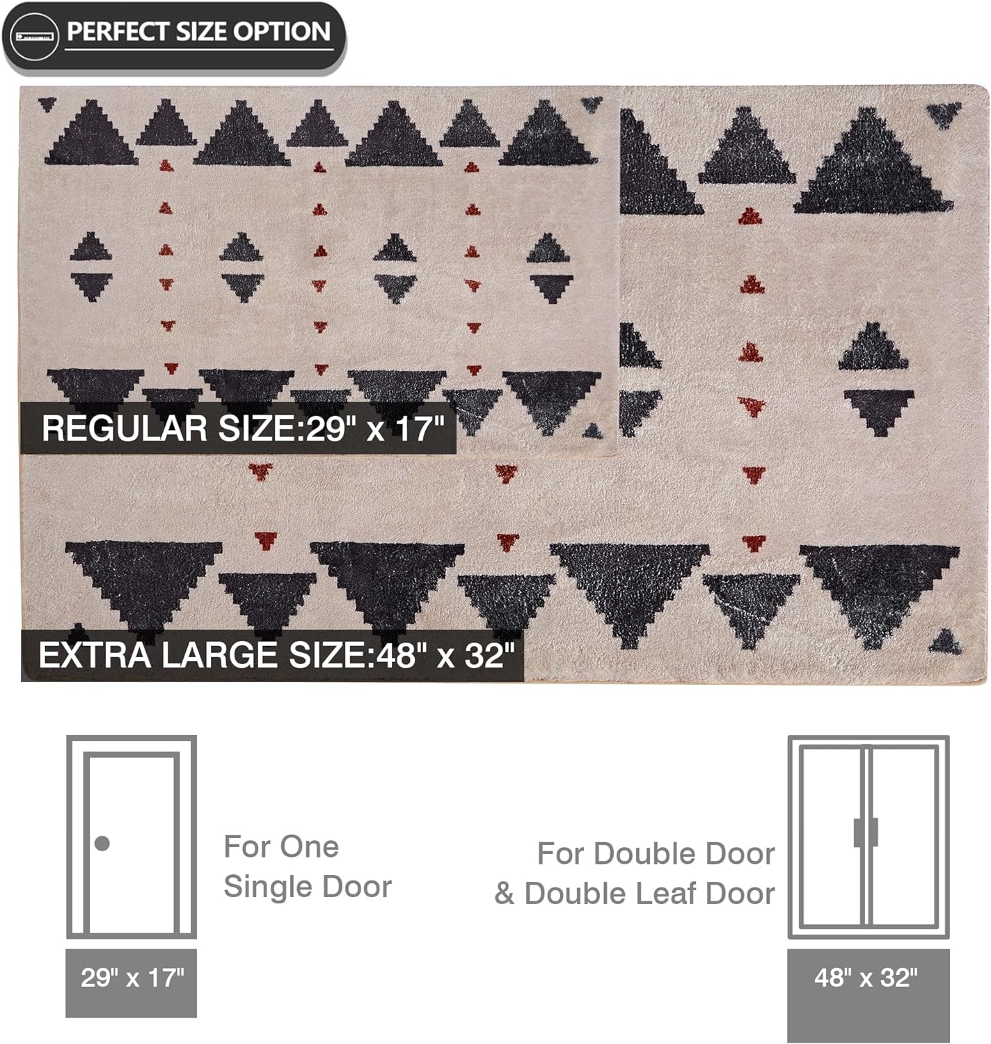 VECELO Outdoor Front Door Mat Outside Entrance, Low-Profile Welcome Mat