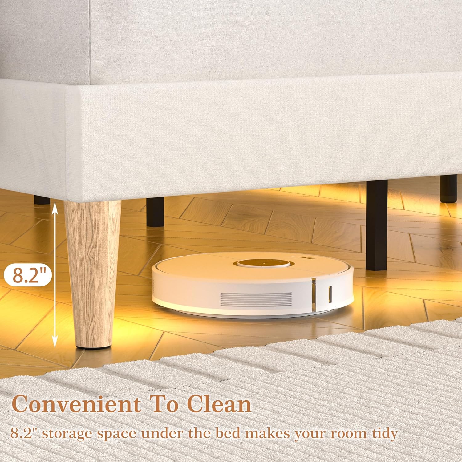 VECELO Bed Frame with LED Lights - VECELO