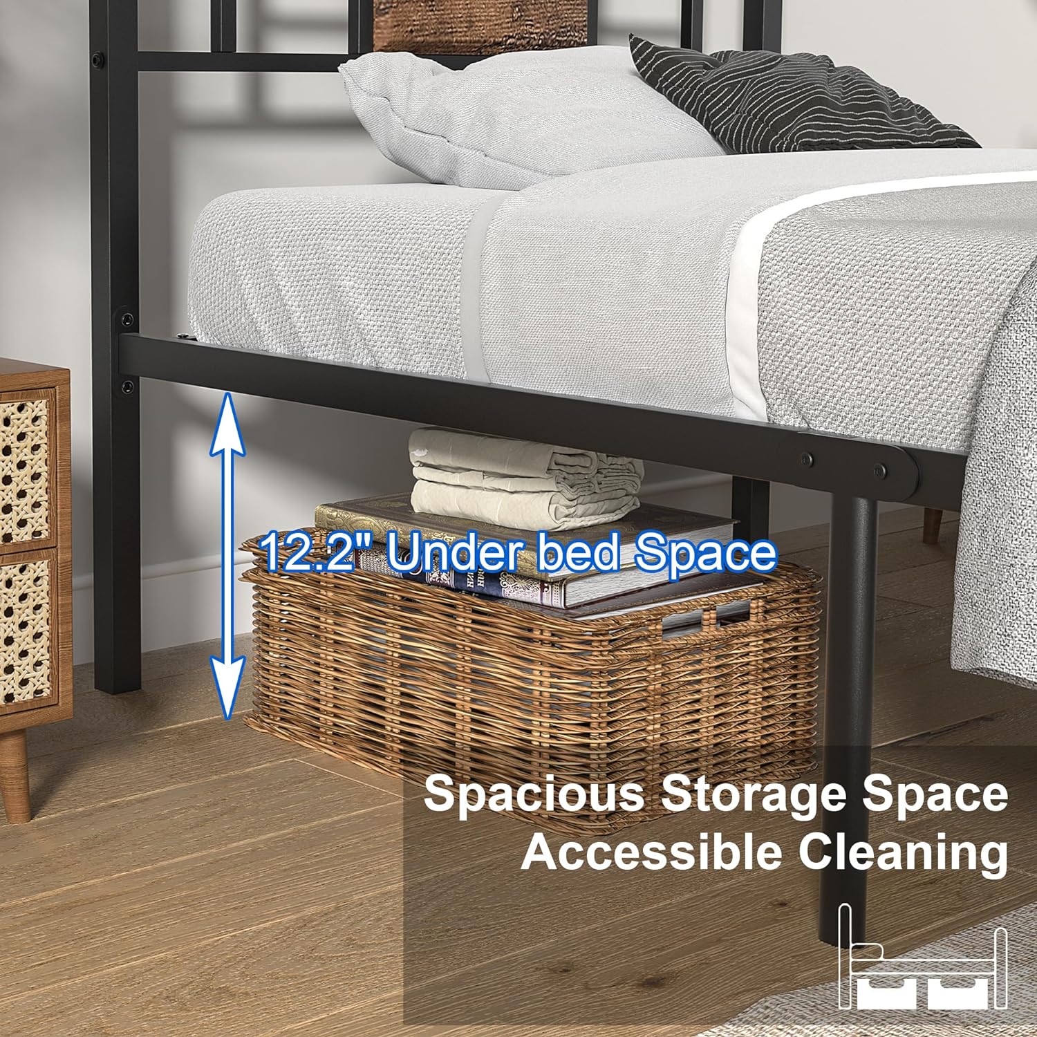 VECELO Platform Bed Frame Mattress Foundation with Headboard and Footboard