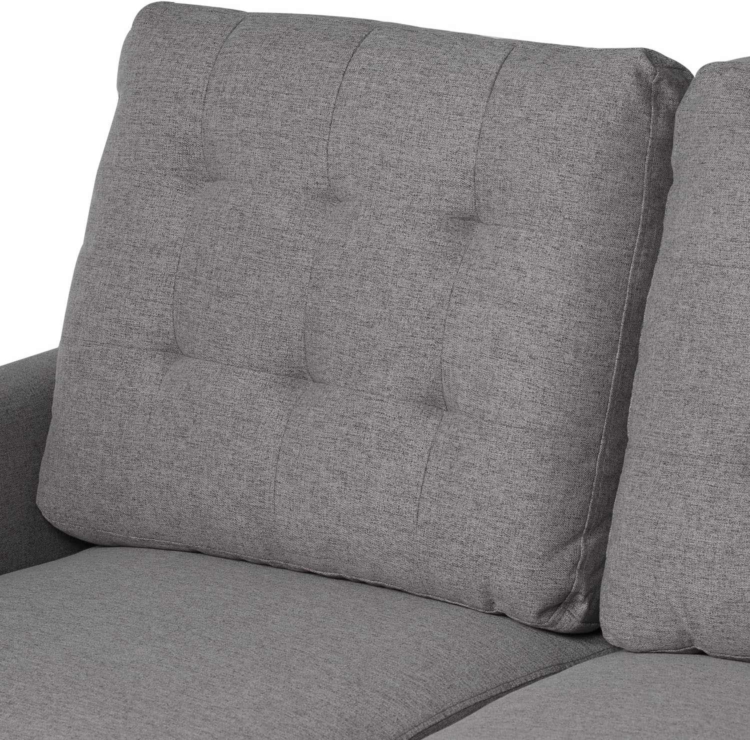 VECELO Modern Tufted Fabric Sofa