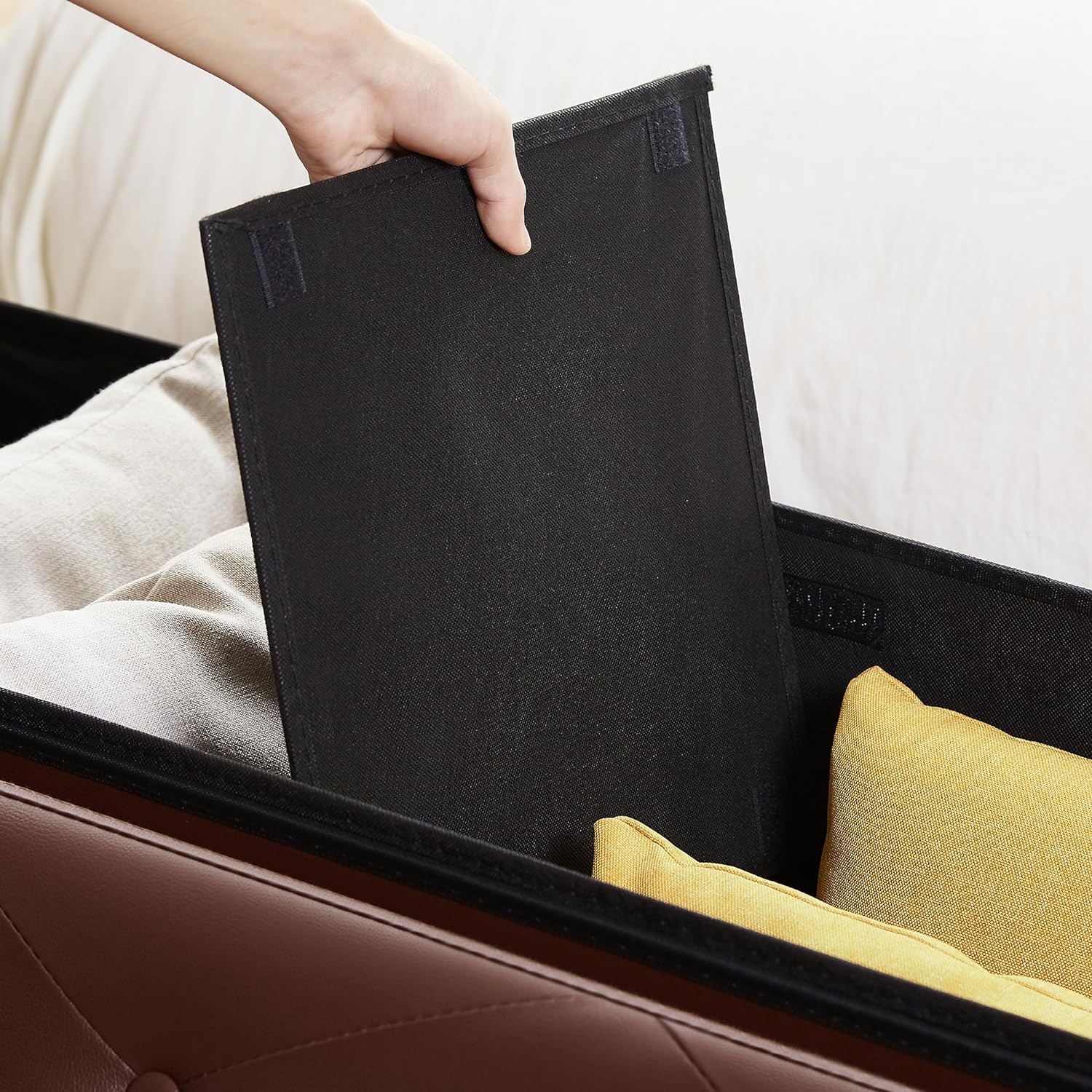 VECELO Storage Ottoman Bench End of Bed 43'' Footstool Footrest Stool Shoestool