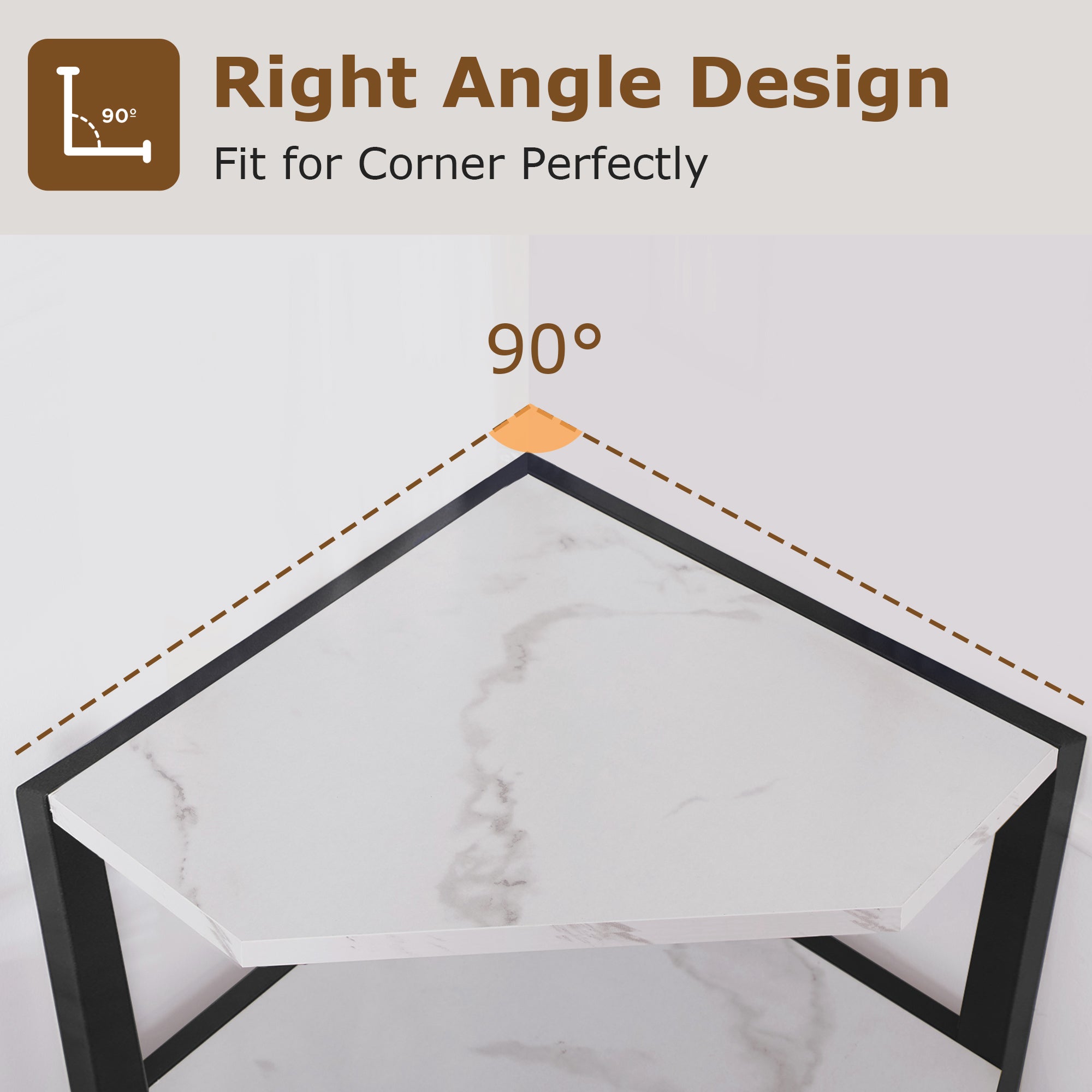 VECELO 31" Tall Corner Shelf/4-Tier Display Shelves with Metal Frame