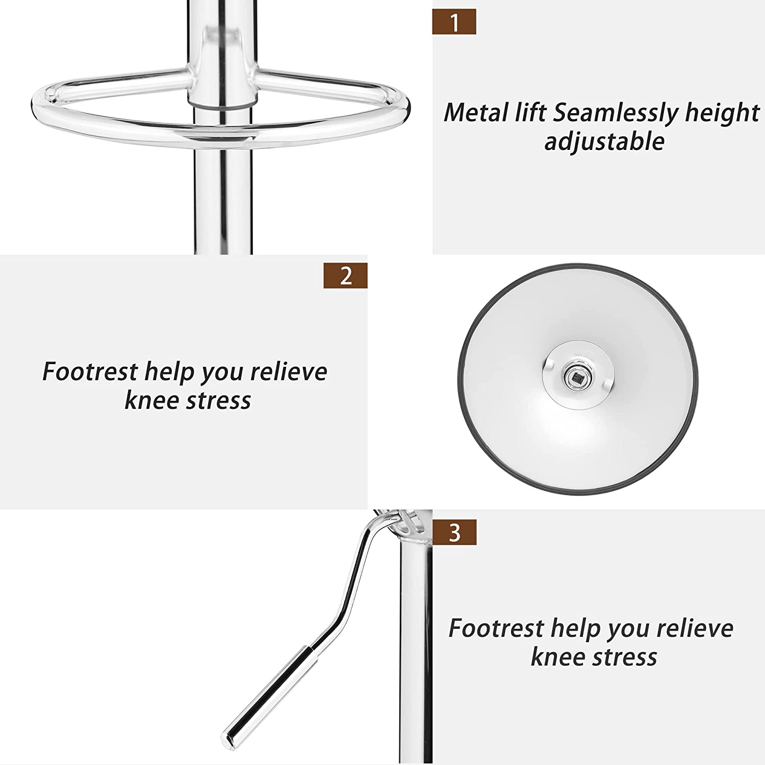 VECELO Adjustable Counter Height Bar Stools Set of 2 - VECELO